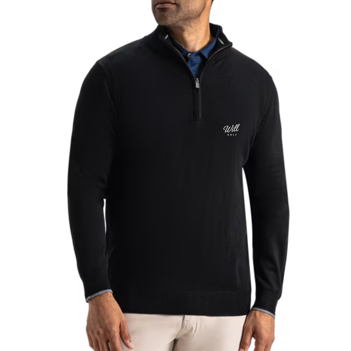 Will Golf FootJoy Half-Zip Golf Mid-Layers with script logo on the front left chest