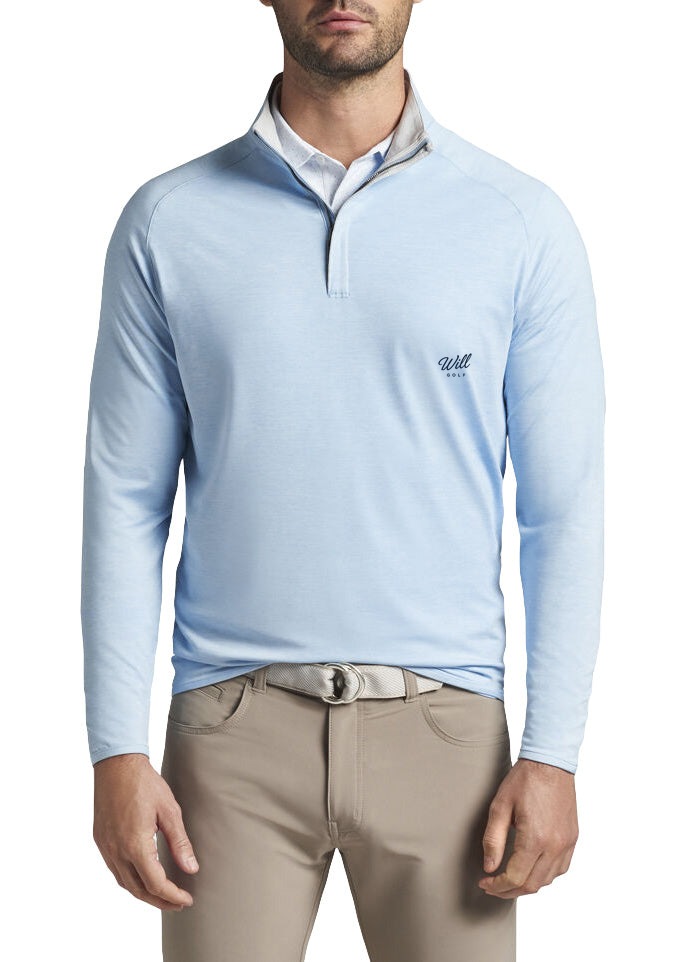 Will Golf Peter Millar Crown Crafted Stealth Performance Quarter-Zip Golf Pullovers - Tour Fit with script logo on the front left chest