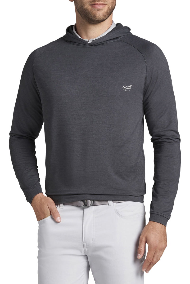 Will Golf Peter Millar Pine Performance Casual Hoodies with script logo on the front left chest